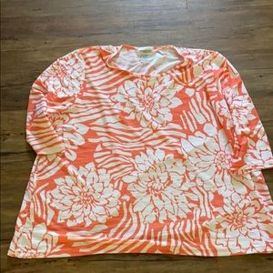 Coral colored blouse